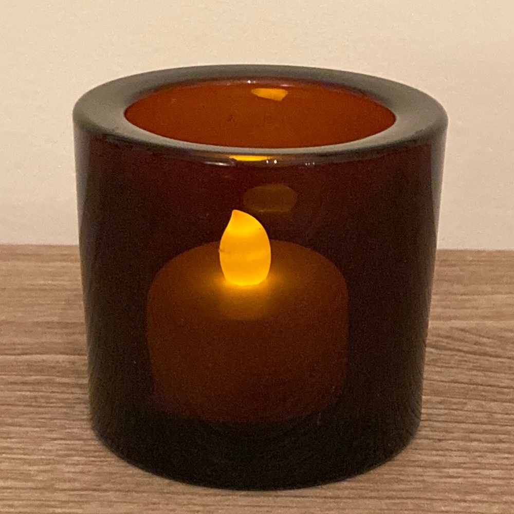 Marimekko iittala kivi glass tea candle 1988